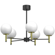 Lampada a sospensione Luminex Awinion nero/oro 6xE27 Ø84cm