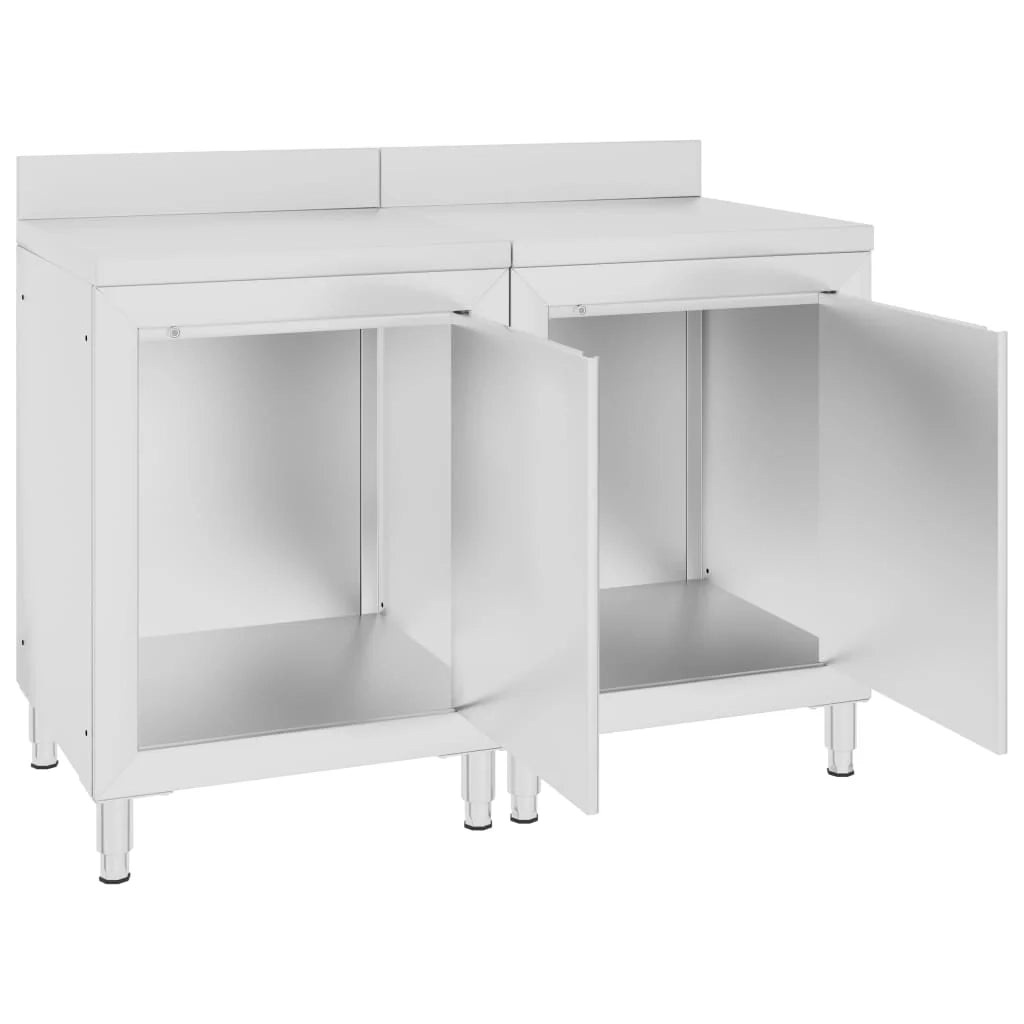 Tavolo da lavoro commerciale con mobiletto 120 x 60 x 96 cm acciaio inox 02_0001900