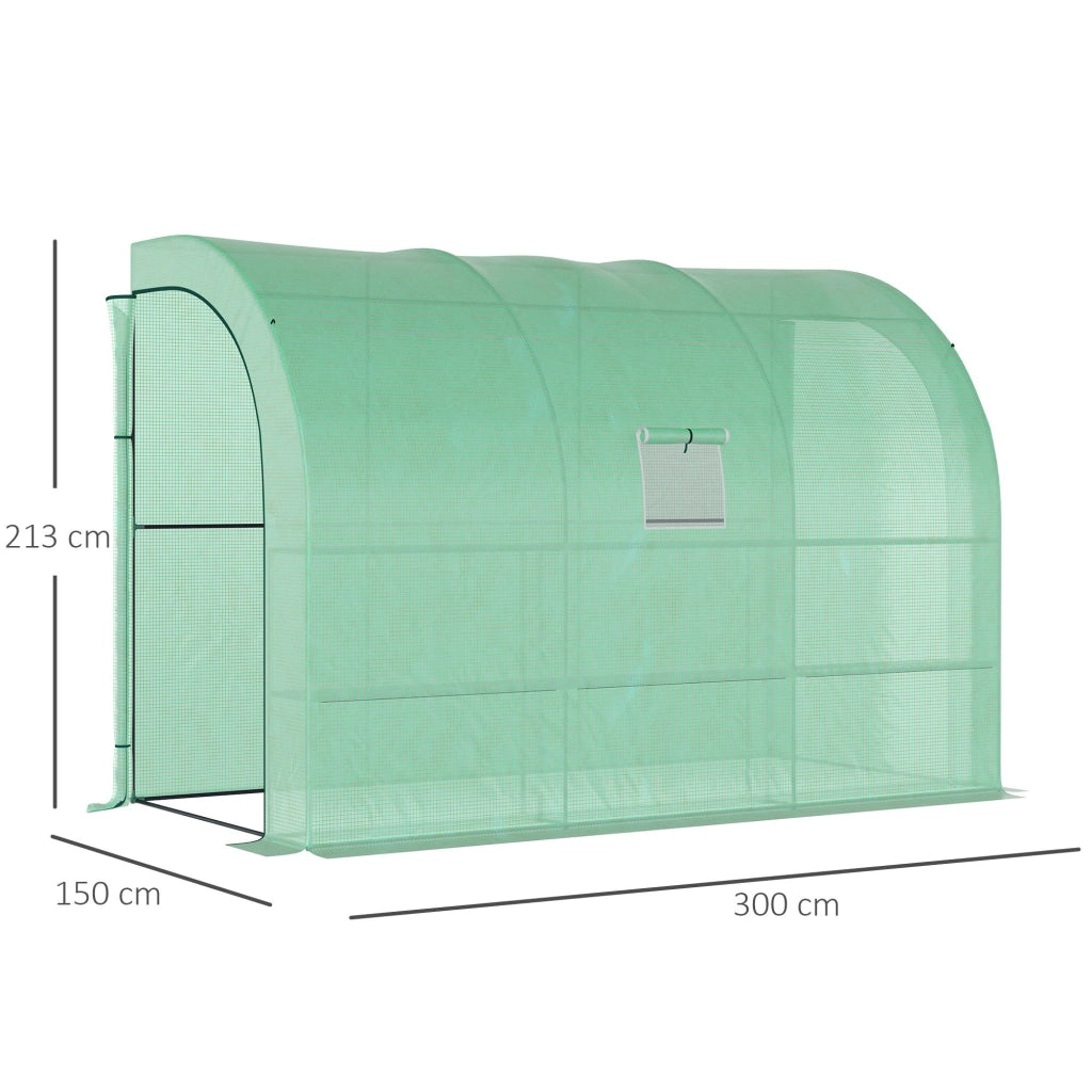 Serra da giardino con 3 livelli di ripiani, copertura in plastica, 300 x 150 x 213 cm, verde