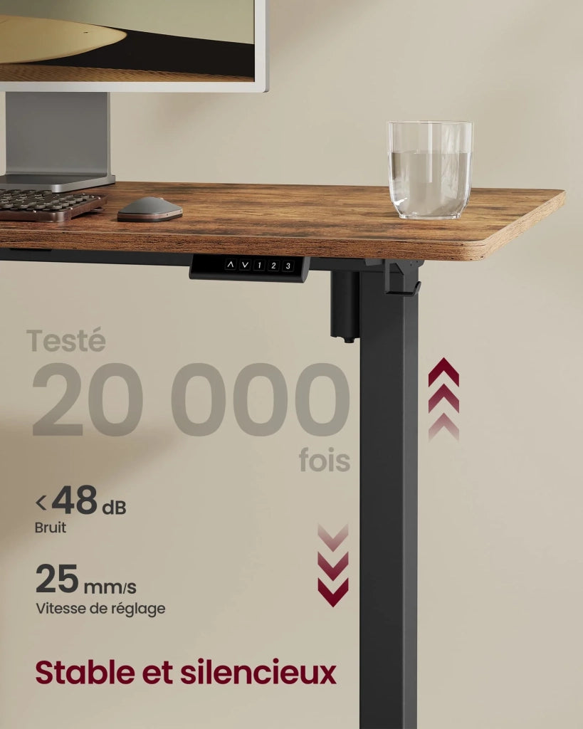 Scrivania regolabile in altezza elettrica struttura per scrivania sit-stand supporto da tavolo senza piano con 2 ganci funzione di memoria 3 altezze acciaio nero 12_0004607