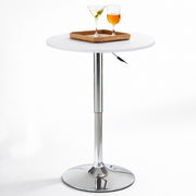 Tavolo Bar Girevole Bianco Diametro 60 cm Altezza Regolabile per Bar Ristoranti