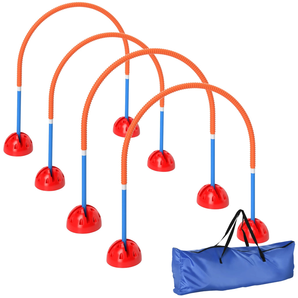 Attrezzo Agility per Cani 4 Porte ¨C Xylo ¨C Larghezza Regolabile con Borsa Trasporto Blu