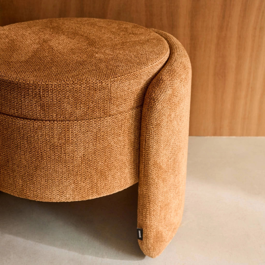 Pouf contenitore in tessuto, ruggine