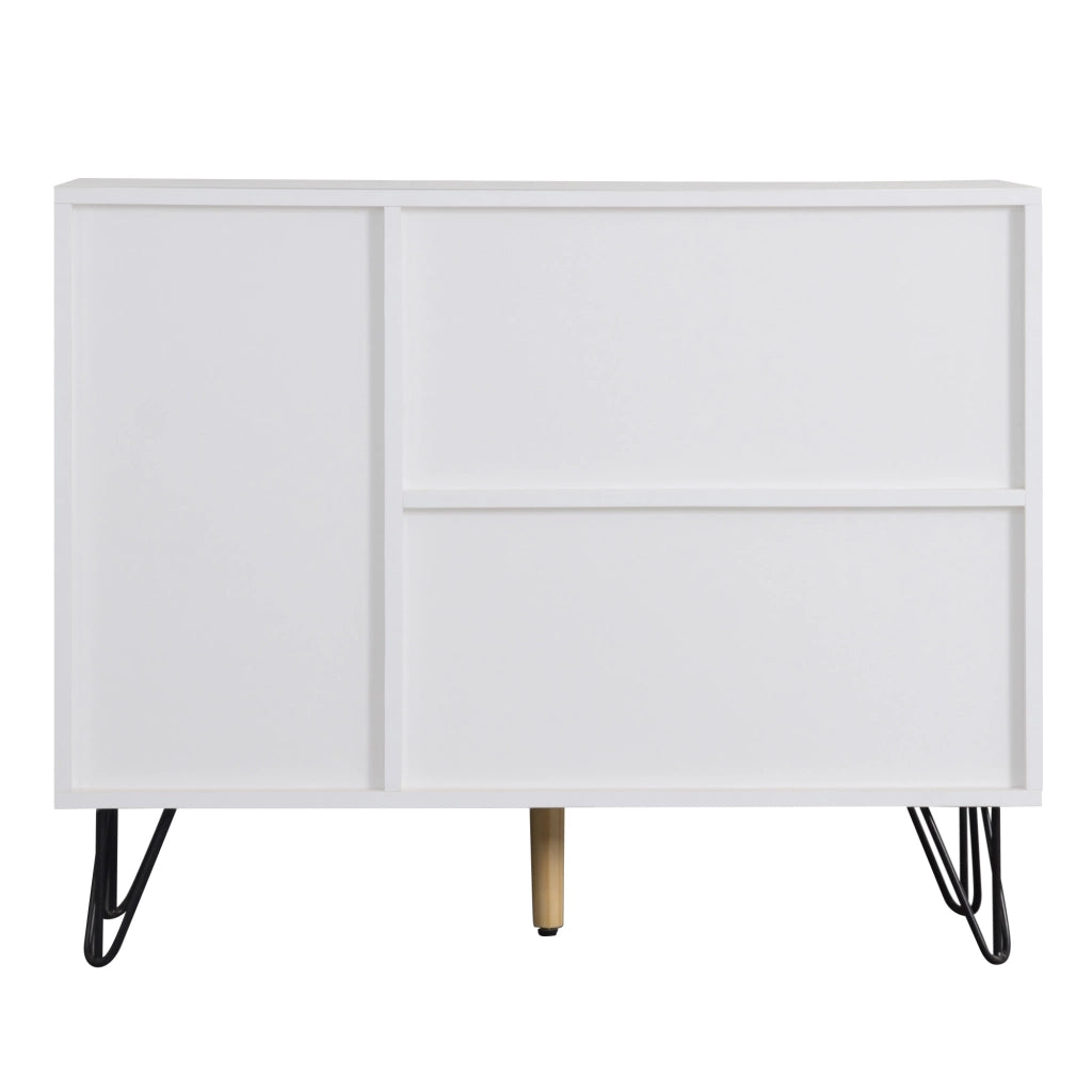 ARMADIO contenitore 90x30x71,5 cm bianco e effetto legno con cassetto e 3 ante