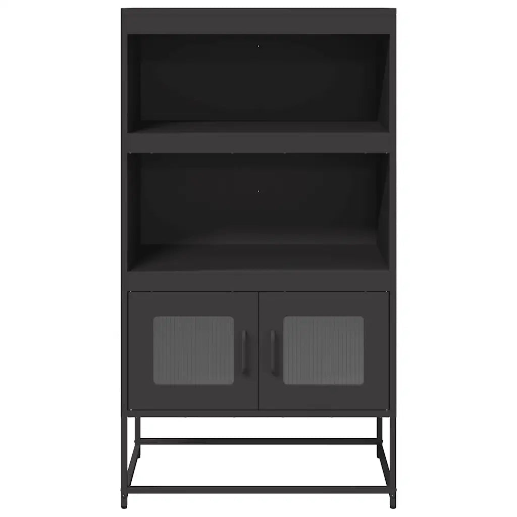 Credenza-Buffet-Armadio da cucina Nera 68x39x123 cm in Acciaio 233126
