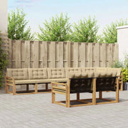 Set di divani da esterno con cuscino 8 pcs Bianco e Beige