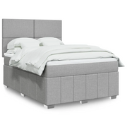 Giroletto a Molle con Materasso Grigio Chiaro 140x200cm Tessuto