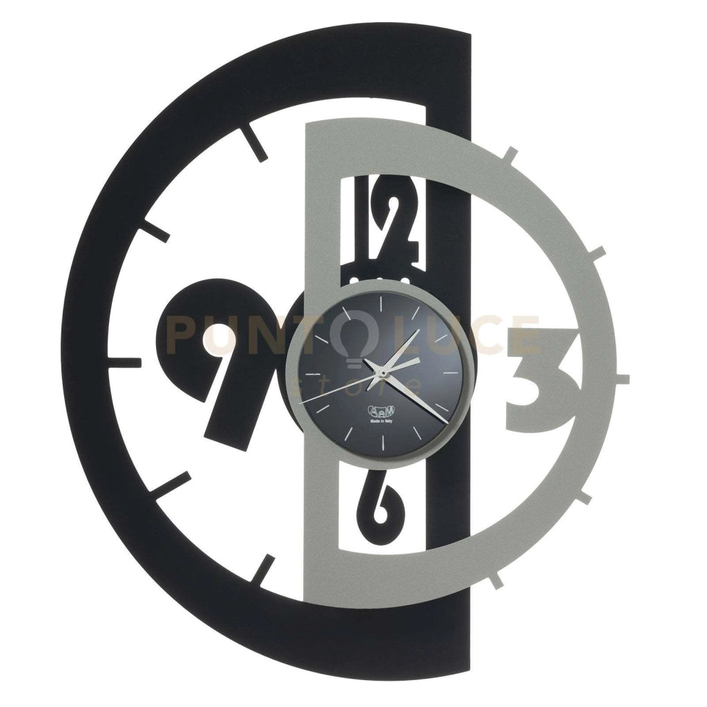 orologio da parete victor Nero e Alluminio in Ferro 45x53cmh