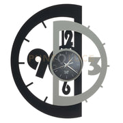 orologio da parete victor Nero e Alluminio in Ferro 45x53cmh