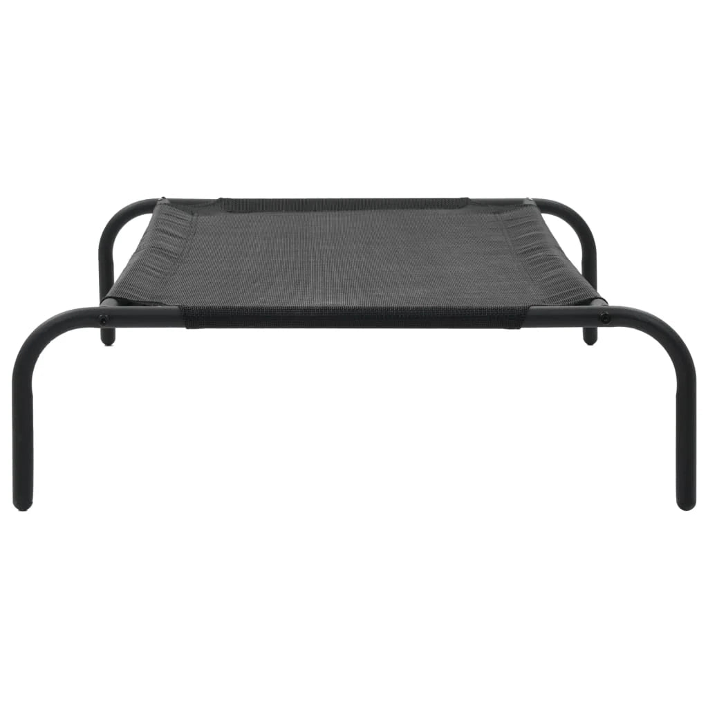 Cuccia rialzata per cani grande cesta per cani in textilene 110 x 65 x 20 cm nero 02_0001543