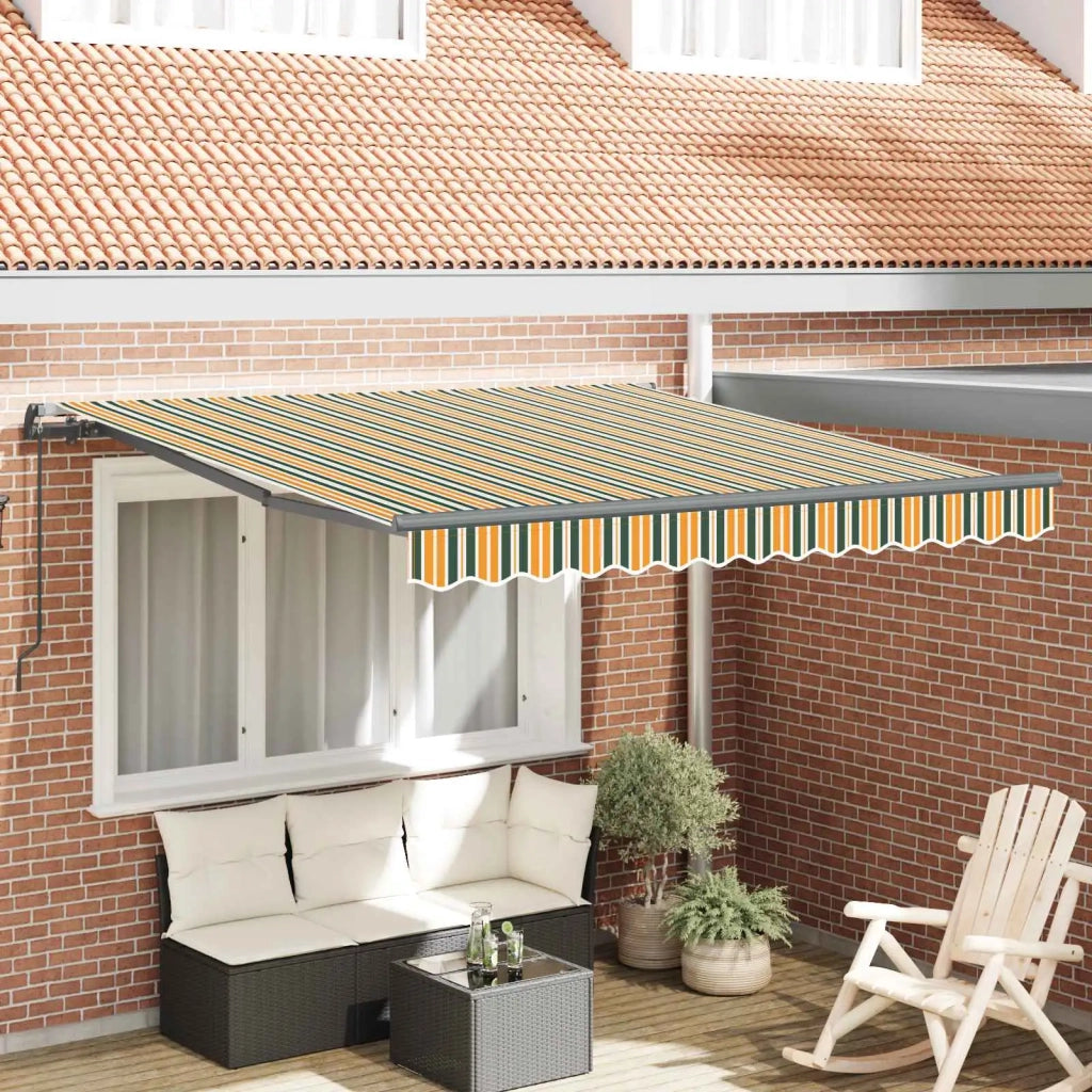 Tenda Retrattile Verde e giallo 350 x 250 cm 3330451