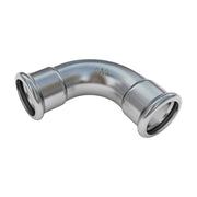 RACCORDO CURVO A 90° A PRESSARE FEMMINA FEMMINA IN ACCIAIO INOX SERIE PRESS INOX 316L - Ã35  - CEX