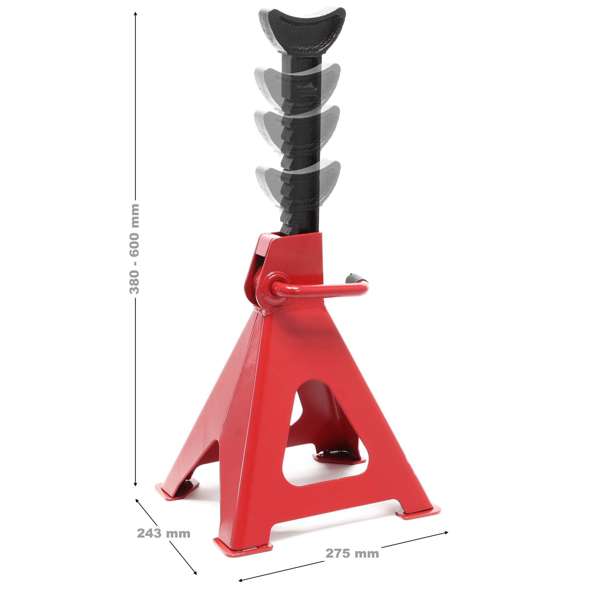 Set di 2 cavalletti di supporto da max 6000 kg ciascuno Colonnetta di sostegno