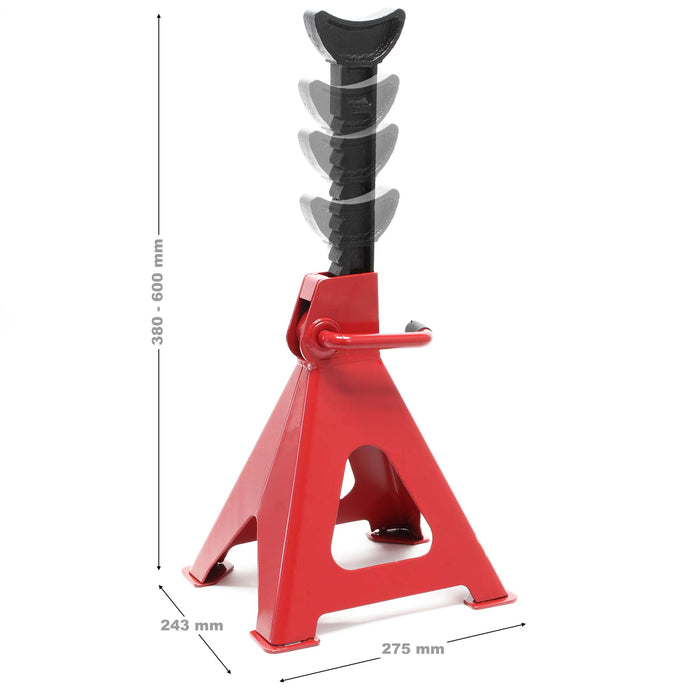Set di 2 cavalletti di supporto da max 6000 kg ciascuno Colonnetta di sostegno