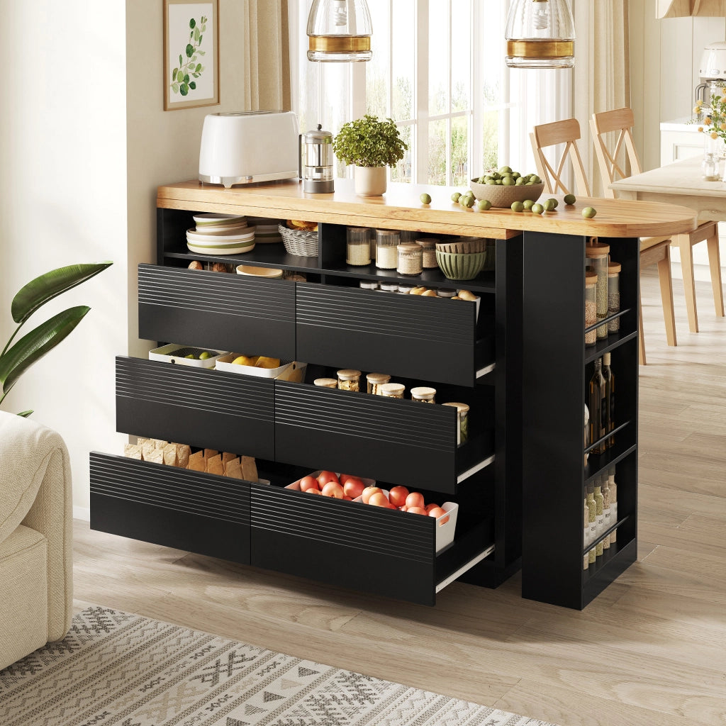 Tavolo Bar Allungabile con Cassetti e Vano Contenitore ¨C Xylo ¨C 137-215x39x102 cm