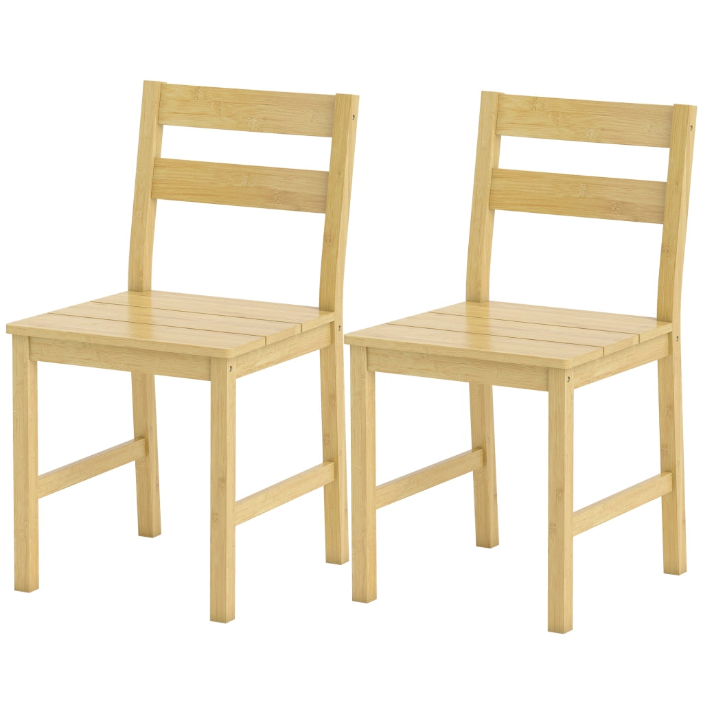 Set di 2 Sedie da Pranzo in Bamb¨´ ¨C Zephmum ¨C Naturale Senza Braccioli