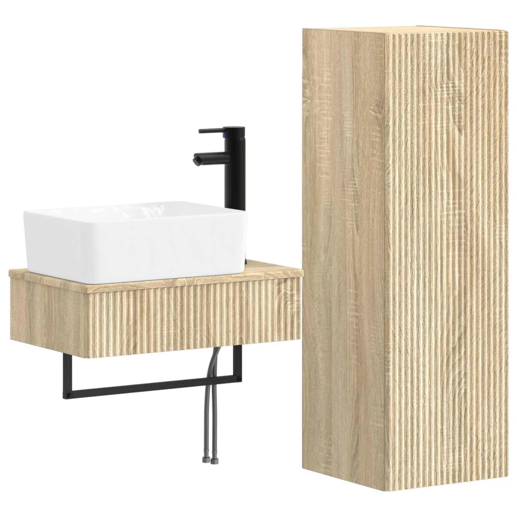 Set di mobili per il bagno 2 pz Rovere Sonoma 3406105