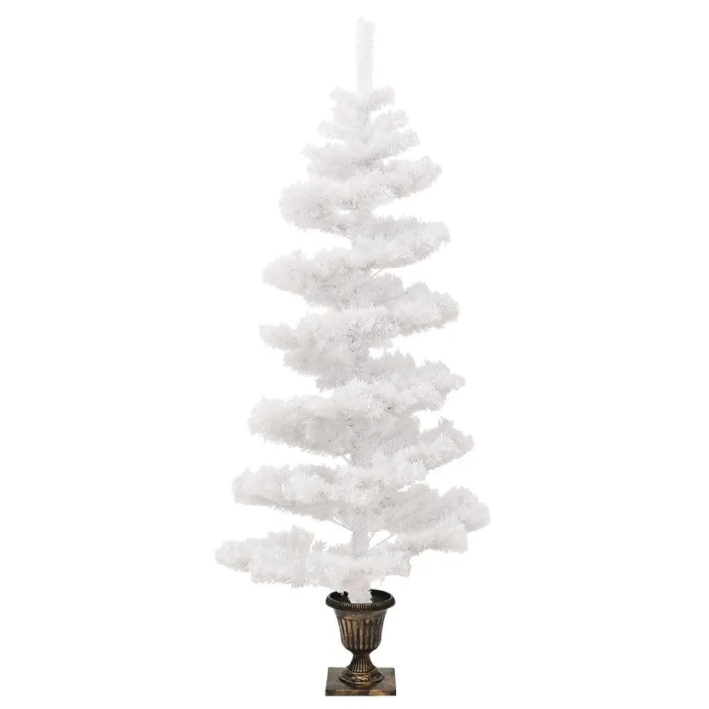 Albero di Natale a Spirale con Vaso e LED Bianco 120 cm PVC