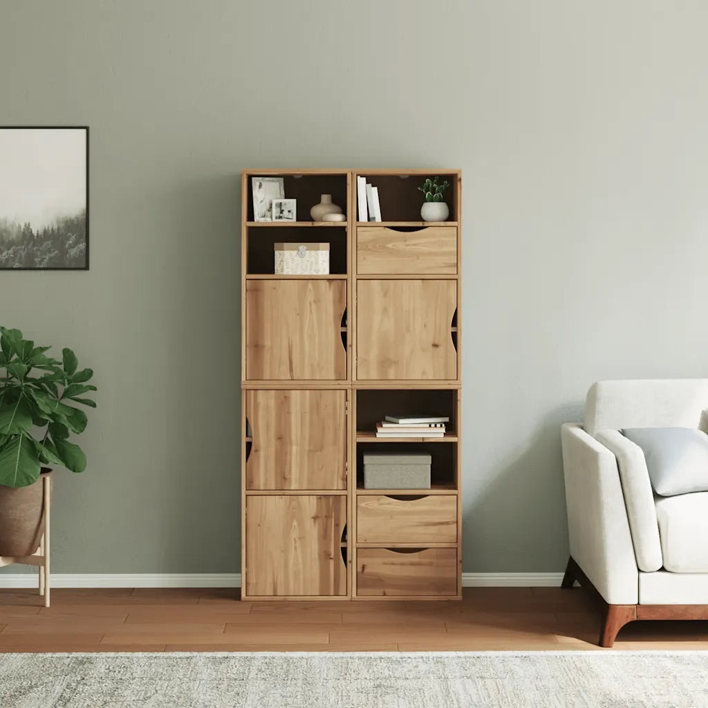 Armadietti Laterali 4 pz ODDA 40x24x79 cm Legno Massello Pino 3365350