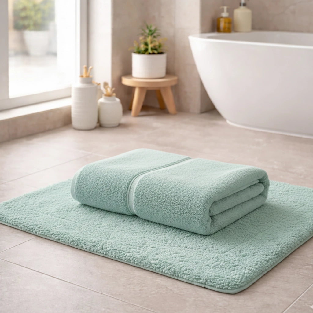 Sanamasa, Telo Bagno Sfumatura Colore Struttura Tiffany, Azzurro Tiffany