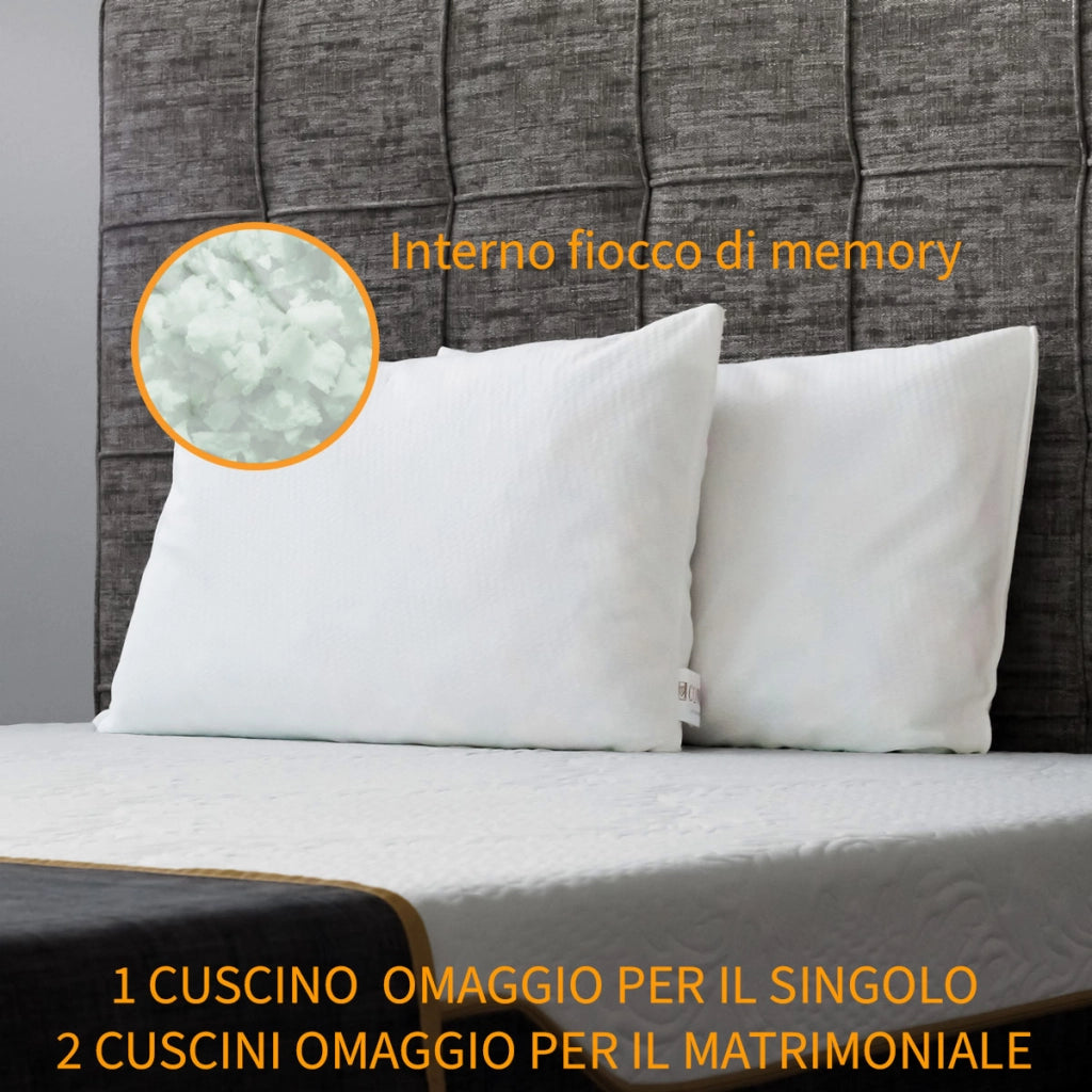 Materasso memory Piazza e mezzo 120X200 Cm, Materasso Americano multistrato a zone H35 cm, Materasso ortopedico per pesi EXTRA | Materasso anallergico prodotto in Italia - MOD. EQUILIBRIUM H35