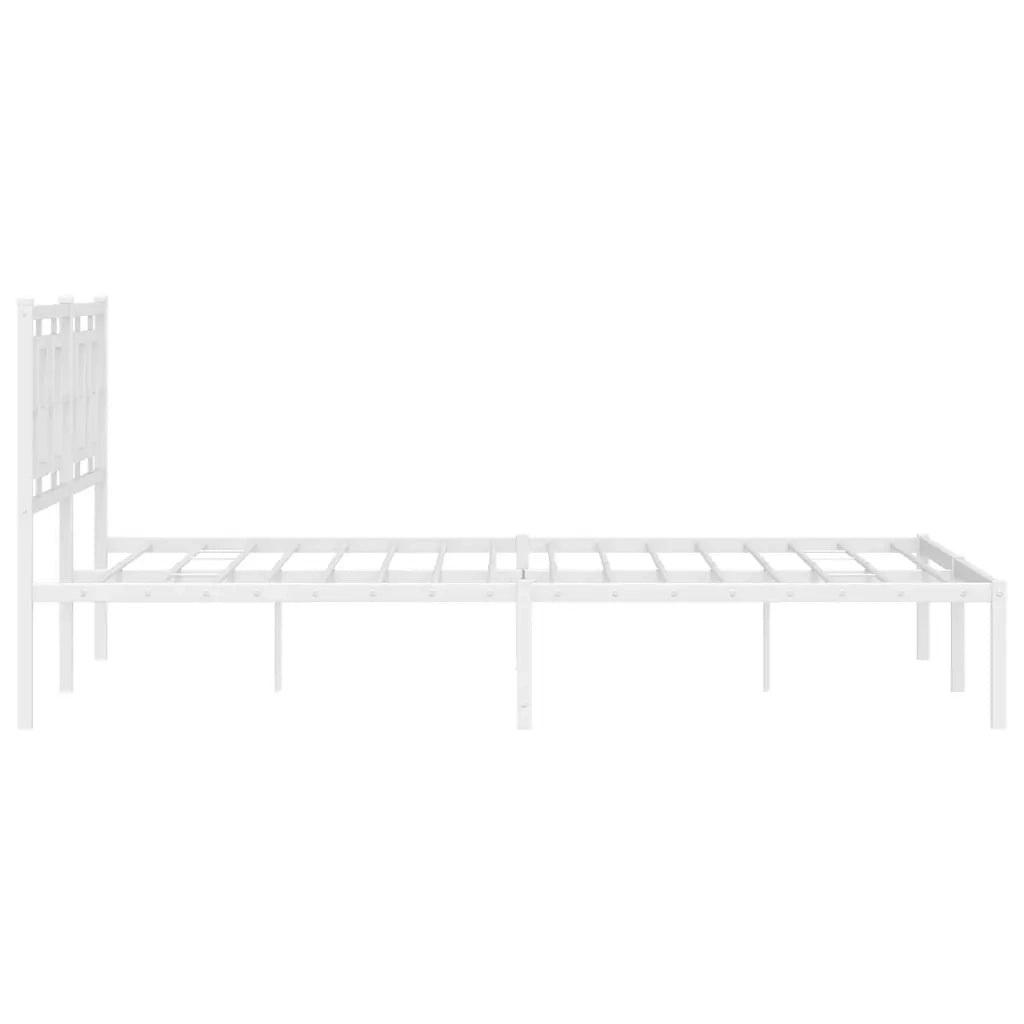 Giroletto con Testiera-Struttura Letto con testiera Metallo Bianco 150x200 cm 862914