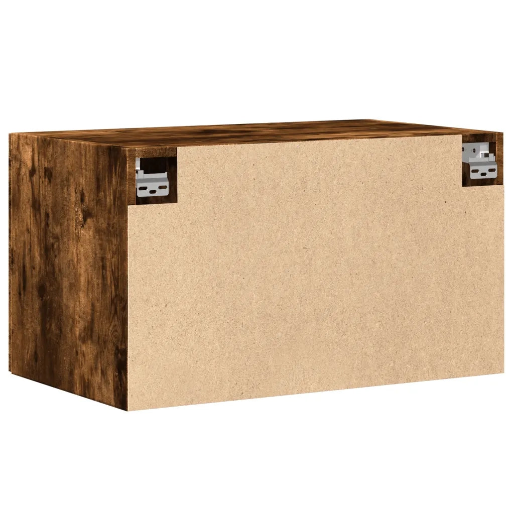 Mobiletto a muro moderno e salvaspazio 70 x 42 x 40 cm in legno composito finitura rovere affumicato 02_0049501