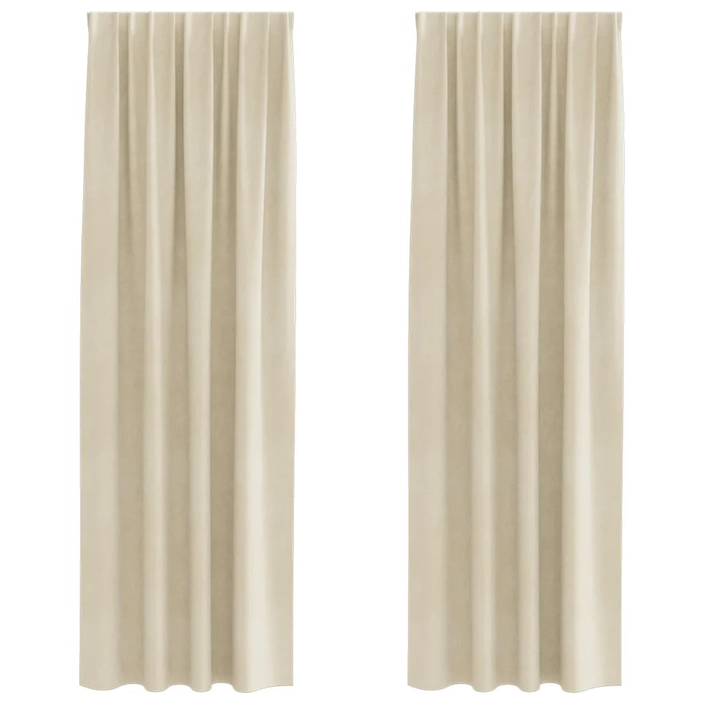 Tende oscuranti 2 pcs Crema 140 x 245 cm Velluto 4107186