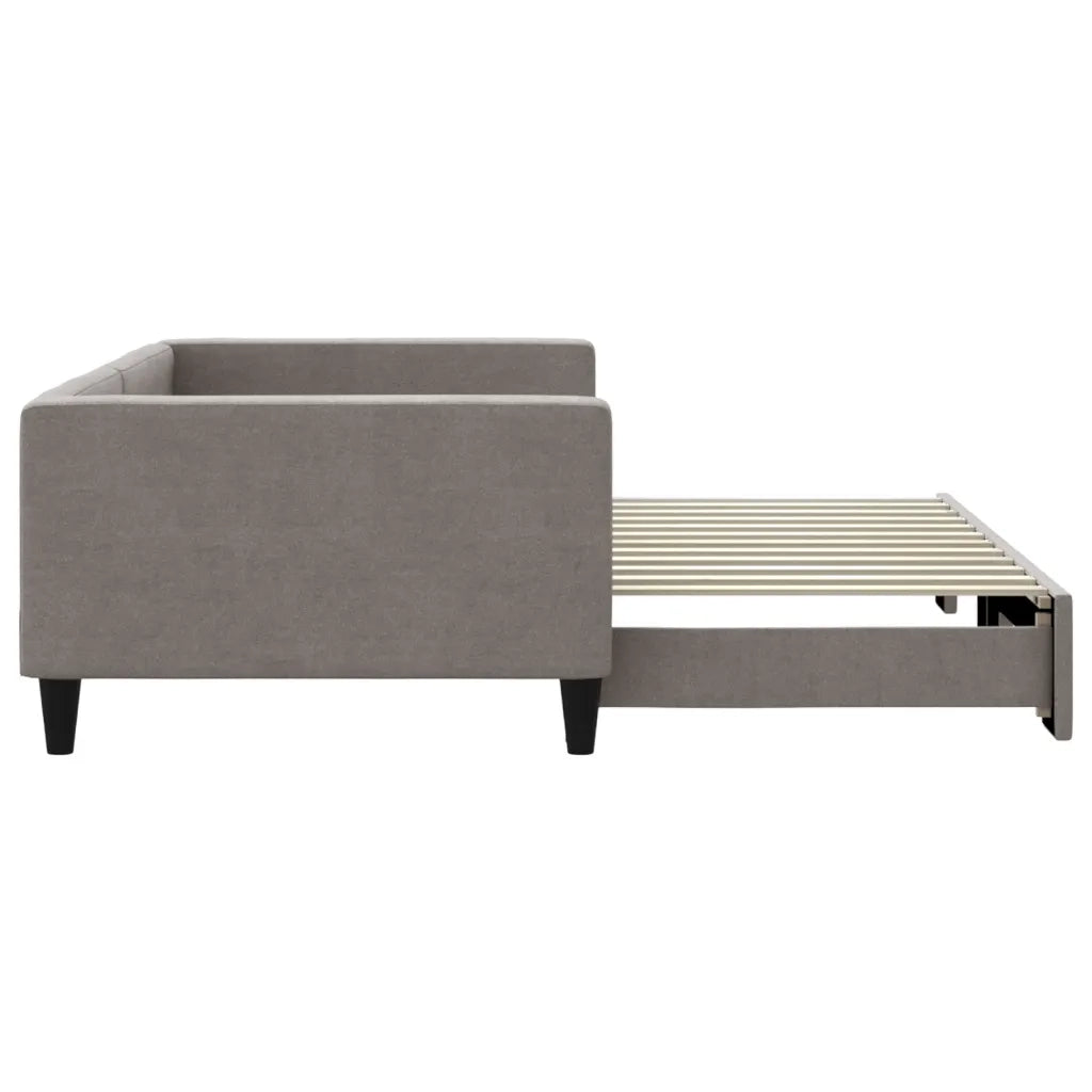 Divano Letto con Letto Estraibile Tortora 100x200 cm in Tessuto