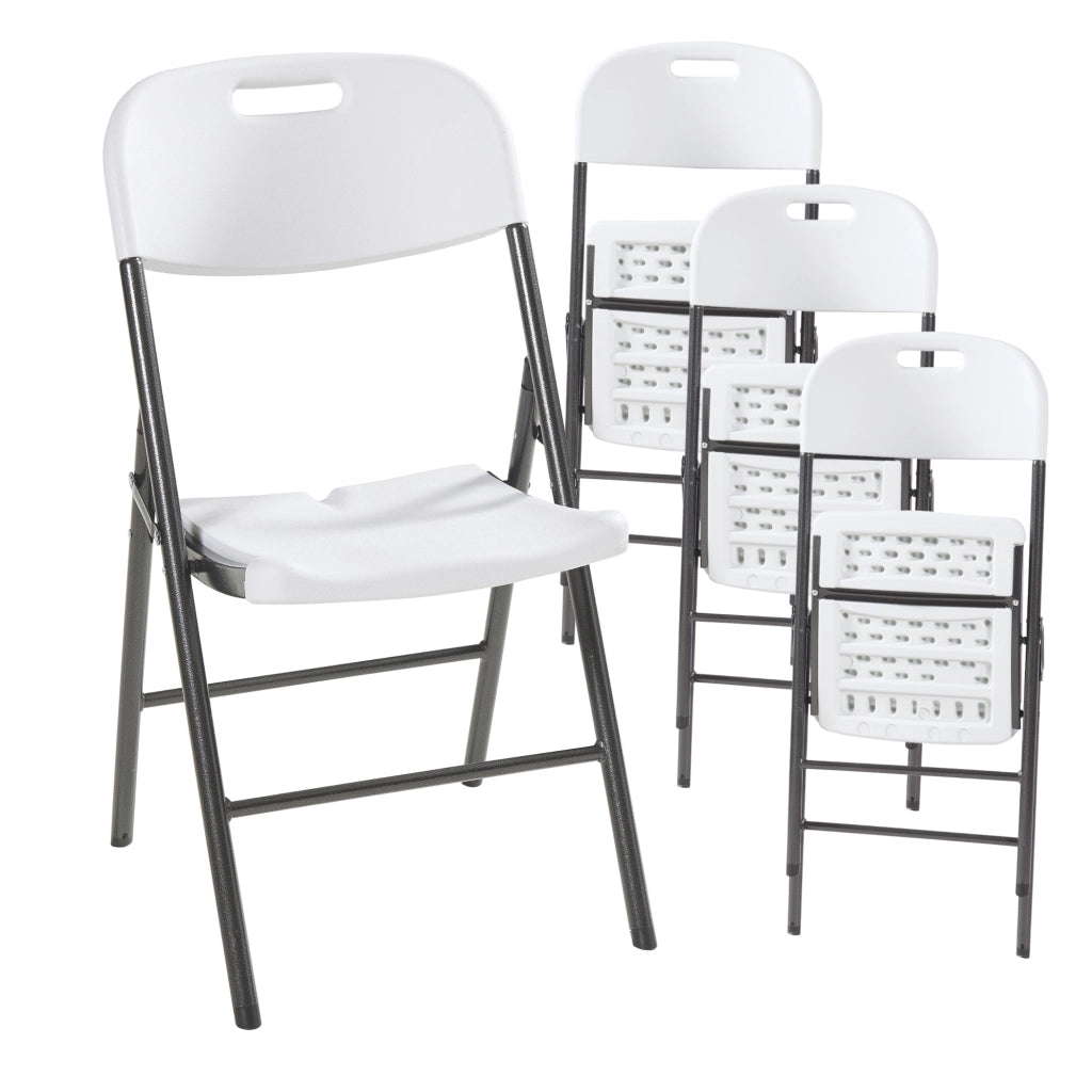 Set Ljusnarsberg di 4 Sedie Pieghevoli - Bianco [en.casa]