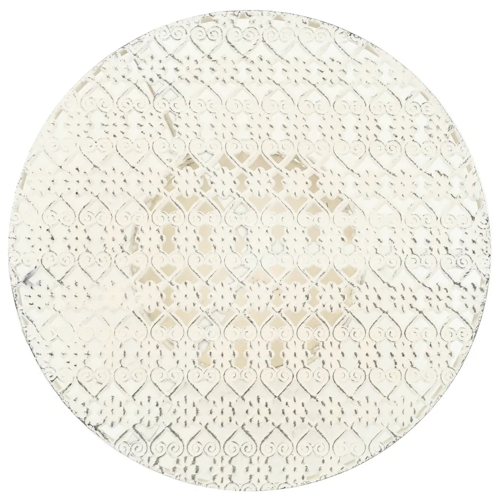 Tavolino da Bar-Tavolino da soggiorno-Tavolo Vintage Circolare in Metallo 40x70cm Bianco