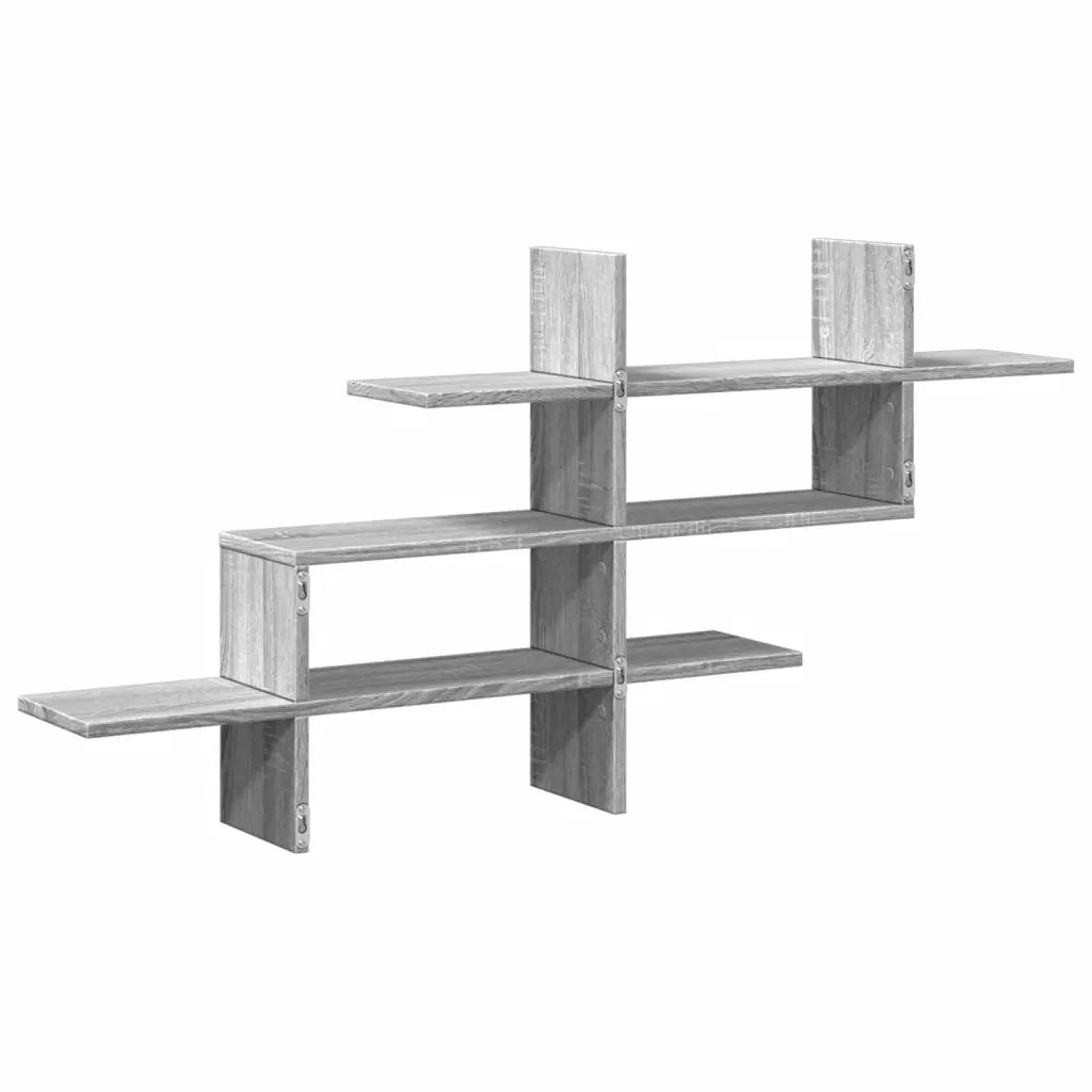 vidaXL Mensola a Muro Grigio Sonoma 124,5x18x60,5 cm in Truciolato