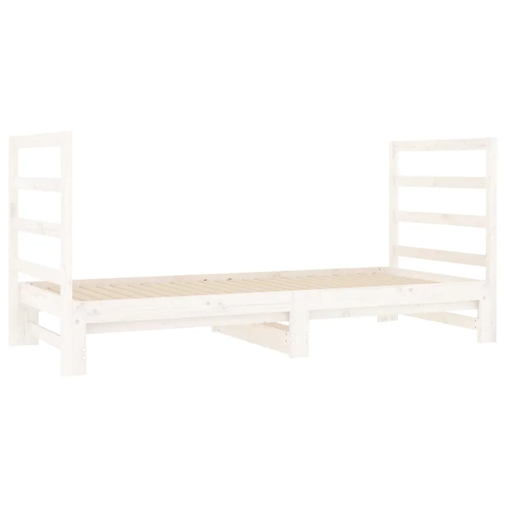 Dormeuse Estraibile Bianca 2x(90x190) cm Legno Massello di Pino 3124763