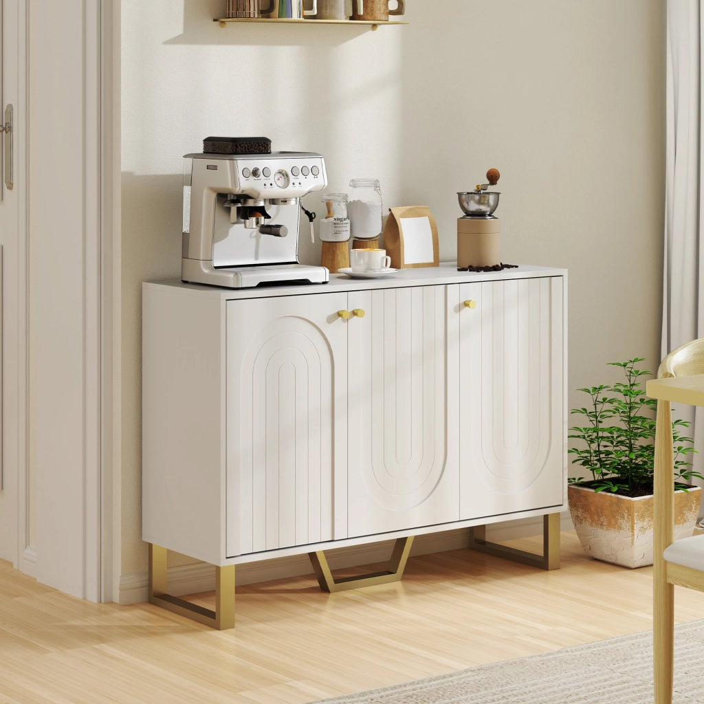Mobile Credenza Ingresso ¨C Xylo ¨C Bianco con Ante e Ripiani Regolabili 106,5x35x77,5 cm