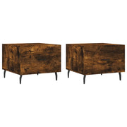 2 pz Tavolini salotto | Tavolino da caff¨¨ | Tavolino da Soggiorno Rovere Fumo 50x50x40cm Legno Multistrato