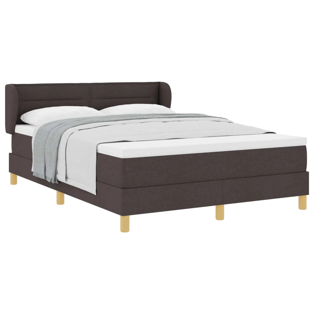 Letto a molle con materasso Marrone Scuro 140 x 200 cm Tessuto 3340153