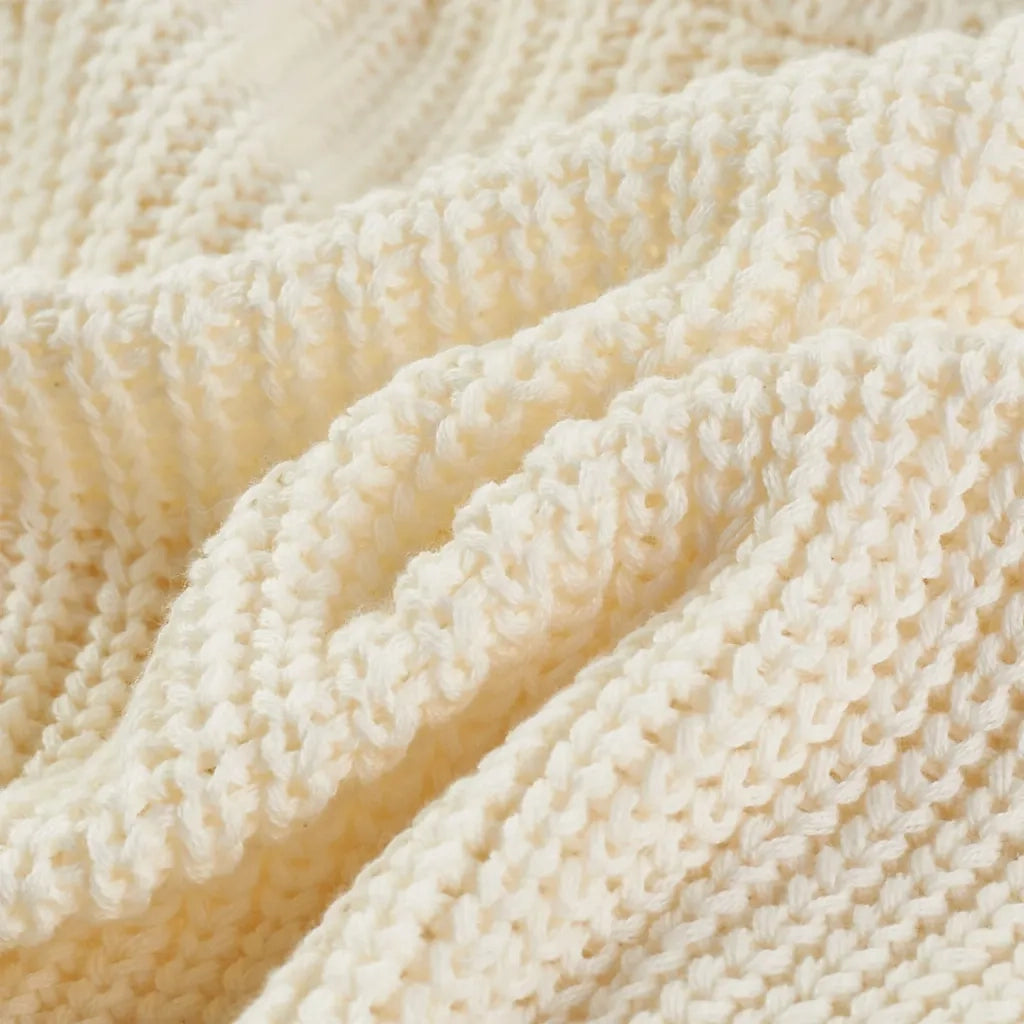 Cardigan da Bambina Lavorato a Maglia Bianco Neve 116 14587