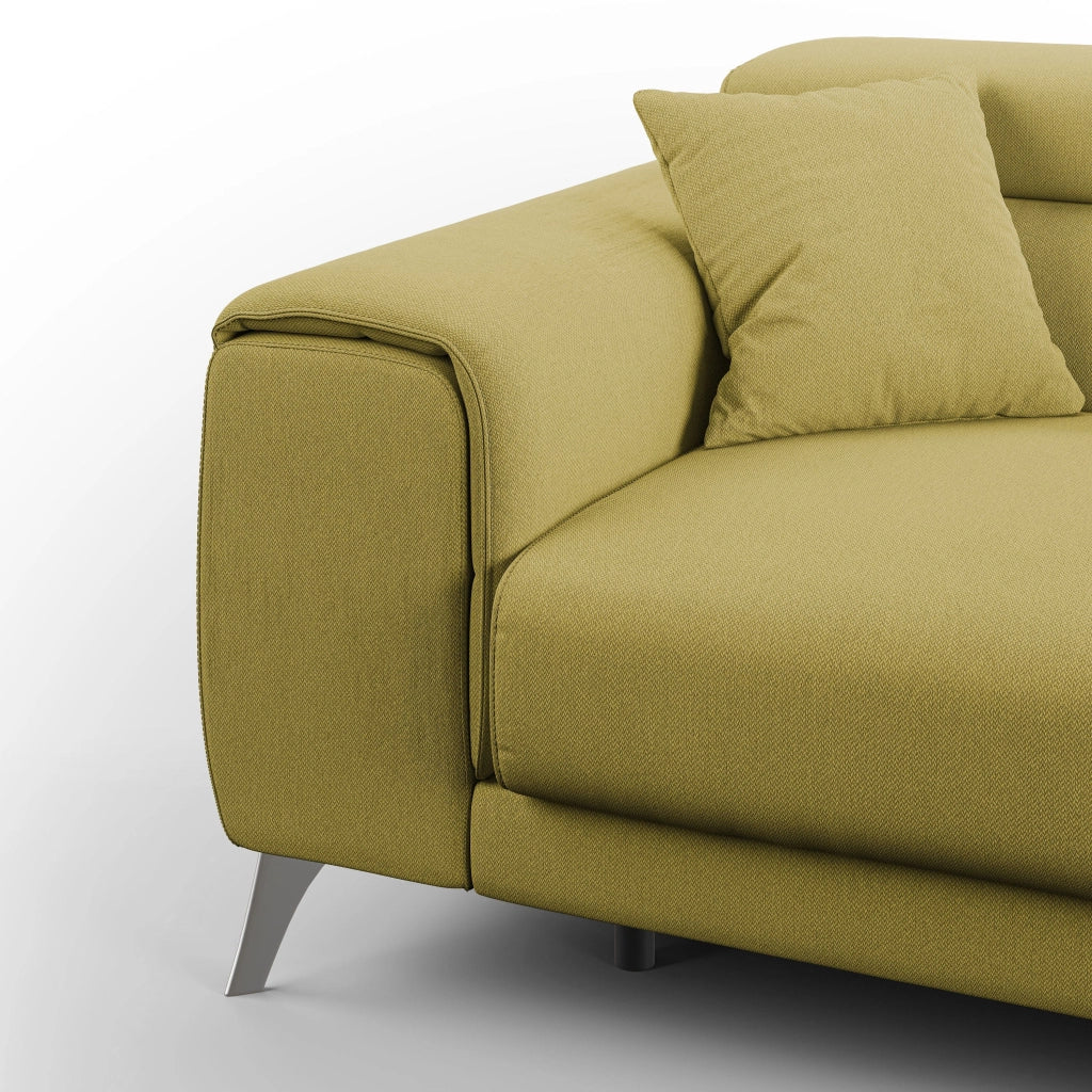 Fusion Divano con sedute allungabili in tessuto smacchiabile T05 185 cm giallo