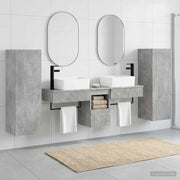 Set di mobili per il bagno 5 pz Grigio Cemento 3405976