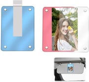 Sostegno per foto 2 pezzi - Clip per fotocamera con protezione solare - Materiale acrilico - Magnetico - Visualizzazione verticale/orizzontale - Pannello resistente ai graffi - Cornice per foto