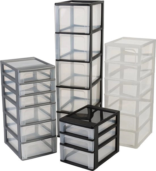 Organizzatore di archiviazione con 3 ripiani per ufficio e salotto - Nero - 2 x 4L + 1 x 7L - OCH-2021 - 26 x 35,5 x 295 cm Ripiano in legno