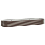 Fioriere | Cassetta per fiori | Letto Giardino Acciaio Zincato 322x100x36 cm Marrone