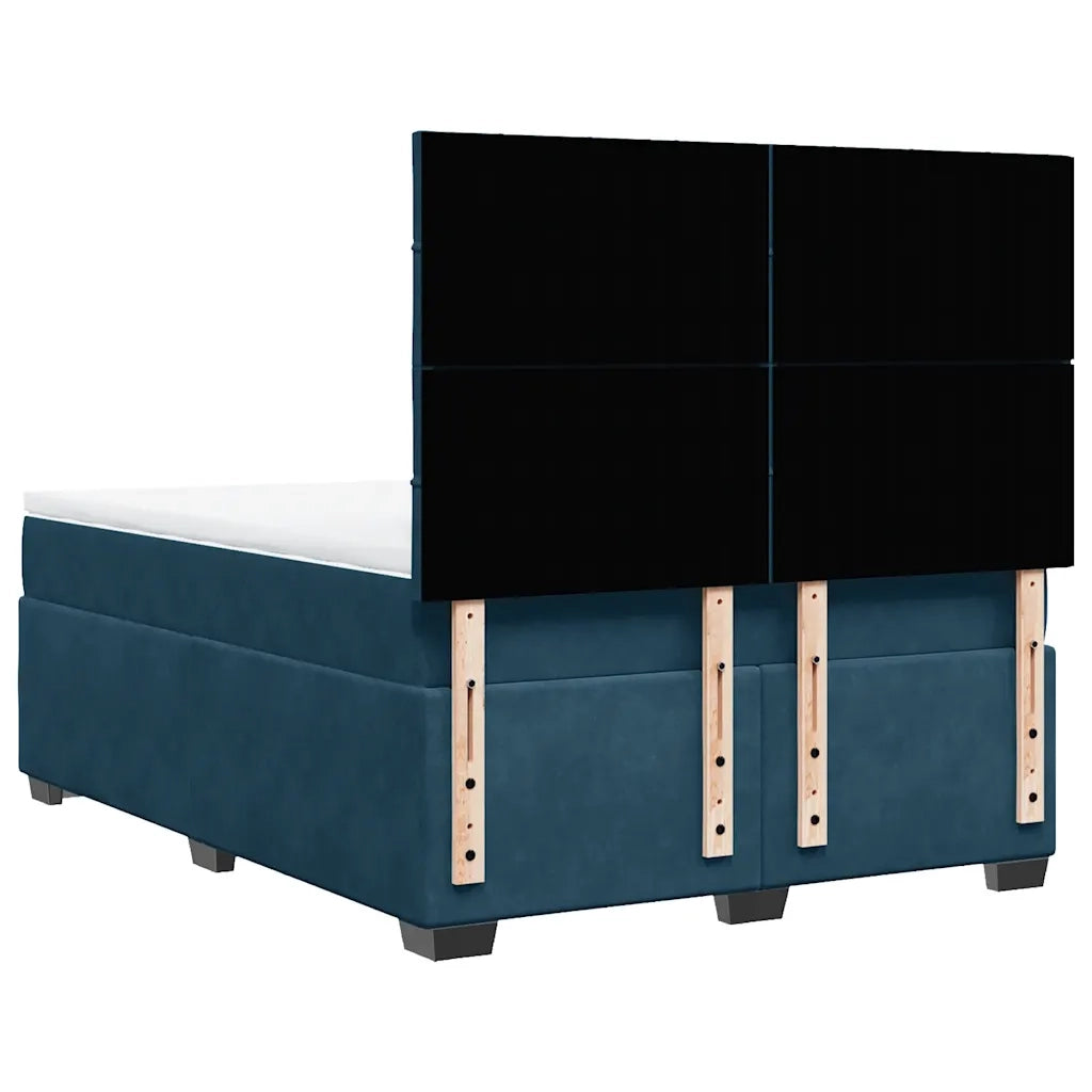 Giroletto a Molle con Materasso Blu 160x200 cm in Velluto