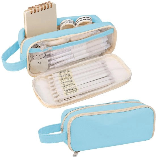 Etui con 5 cassette per bambini, ragazzi e ragazze, impermeabile, esteticamente accattivante, grande organizzatore per materiali da ufficio per bambini, adulti, studenti, dimensioni 21 x 7 x 8 cm