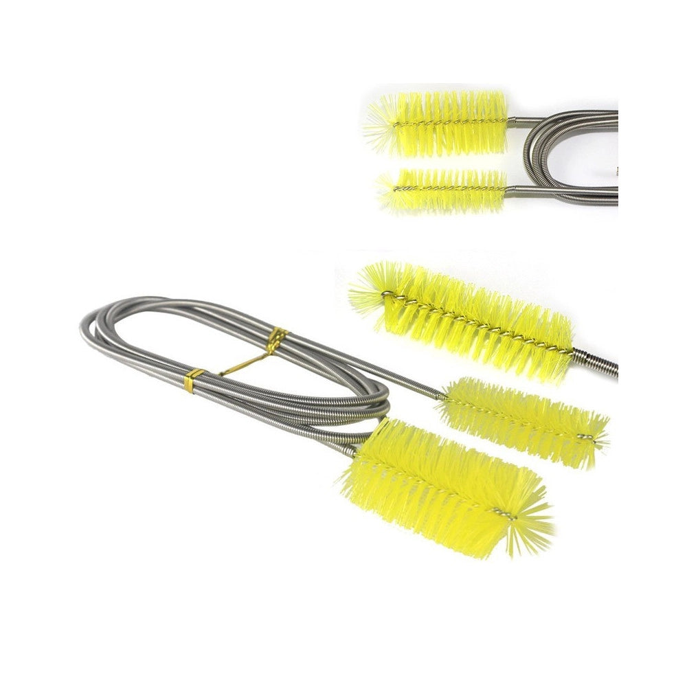 Trade Shop - Tubo Acquario Doppia Spazzola Flessibile Pulizia Filtri Pompe Filtro Tubazioni -