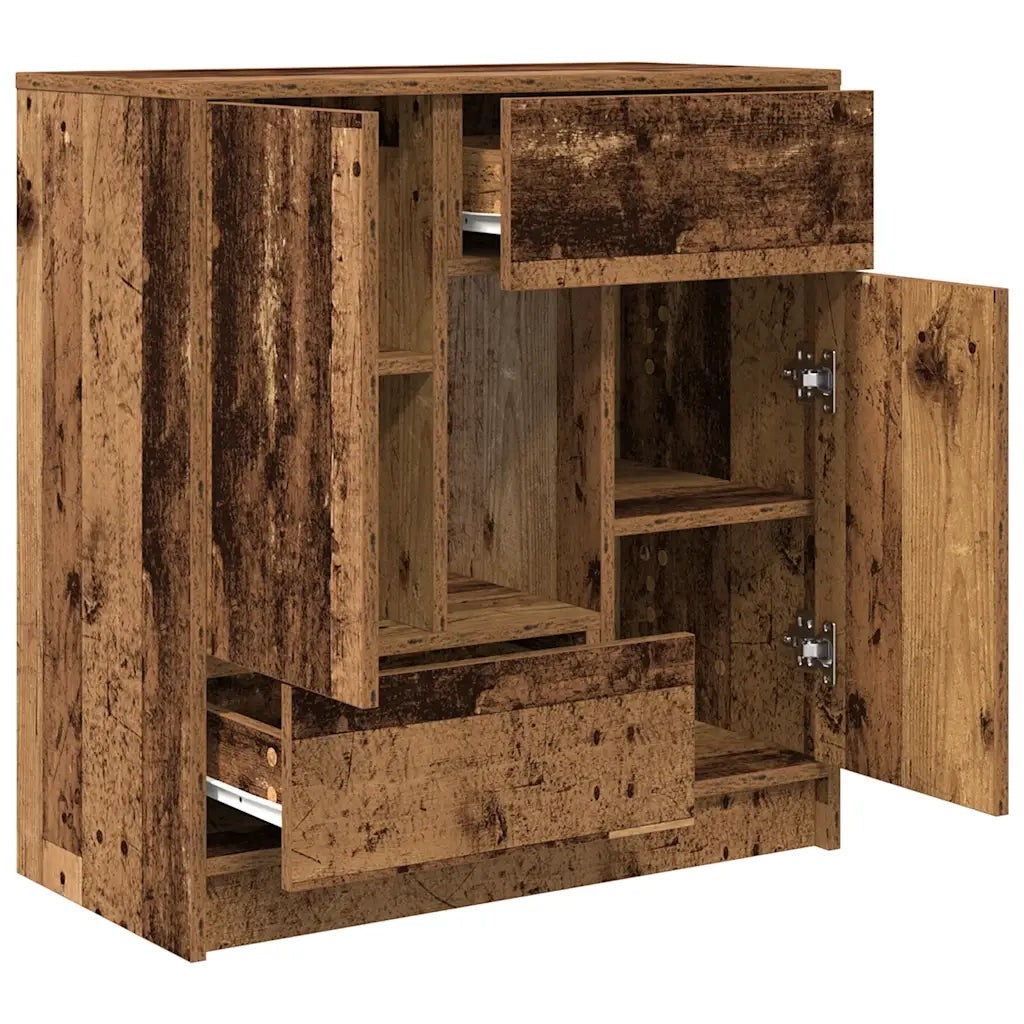 Credenza con Cassetti e Ante Legno Antico 70,5x34x74,5 cm 861848