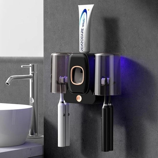 Disinettante per igiene orale - Ospite per spazzola da denti con funzione di sterilizzazione - Nero