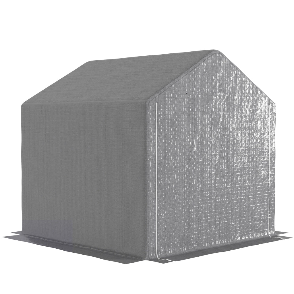 Capanno Giardino Biciclette ¨C Zephmum ¨C Grigio Acciaio Galvanizzato 200x200x200 cm