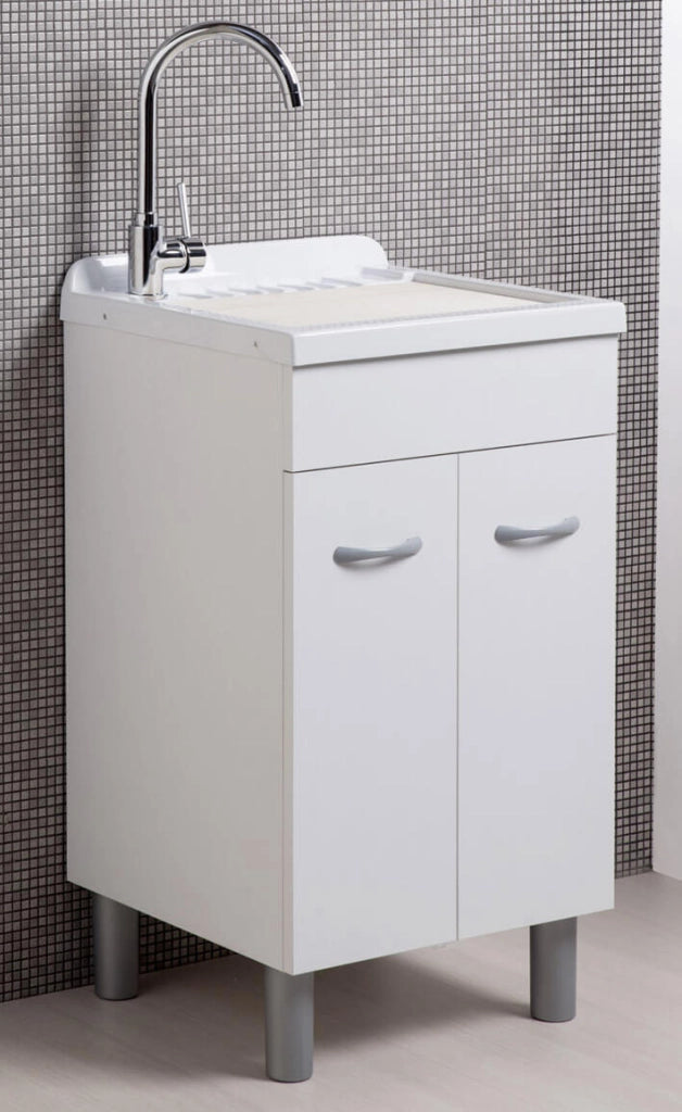 Mobile Lavatoio in ABS 50x50x88 cm 2 Ante Ambrosini Doris Bianco Opaco