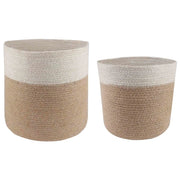 Set di Vasi per Piante 2 pcs Naturale e Bianco Ø 28 x 28 cm